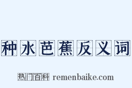 种水芭蕉反义词是什么意思的图片